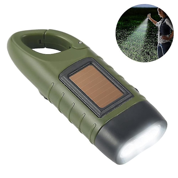 Solcellsvevad ficklampa - Uppladdningsbar LED-ficklampa, nödöverlevnadsutrustning, snabbtryck utomhuslampa
