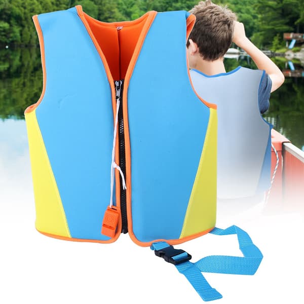 Manner Kids Simjackor Barn Simväst Neopren Simlärare Badkläder (Blå M)