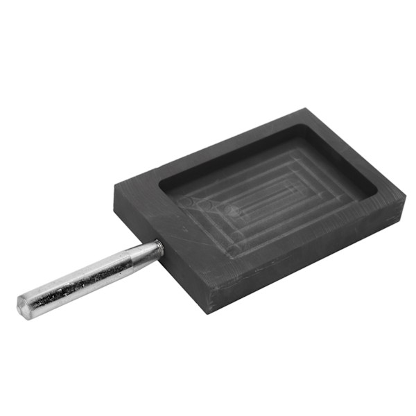 Grafittstøpeform Metallstøpeform digel med håndtak for smelting av raffinering Gull Sølv Kobber 4,13 X 2,76 X 0,39 tommer