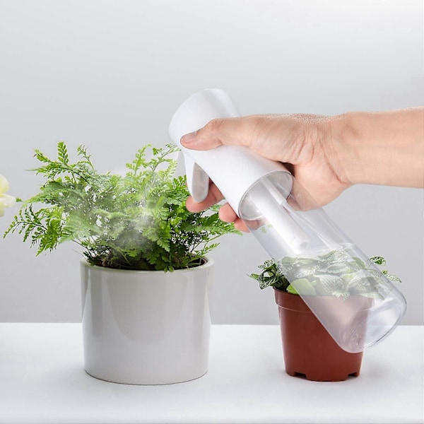 Hårsprayflaska, Kontinuerlig Fin Mist Plast Vattensprayflaska, Återfyllningsbar Tom Sprayflaska för Hårstyling Växter Rengöring (300ml, vit 2st)