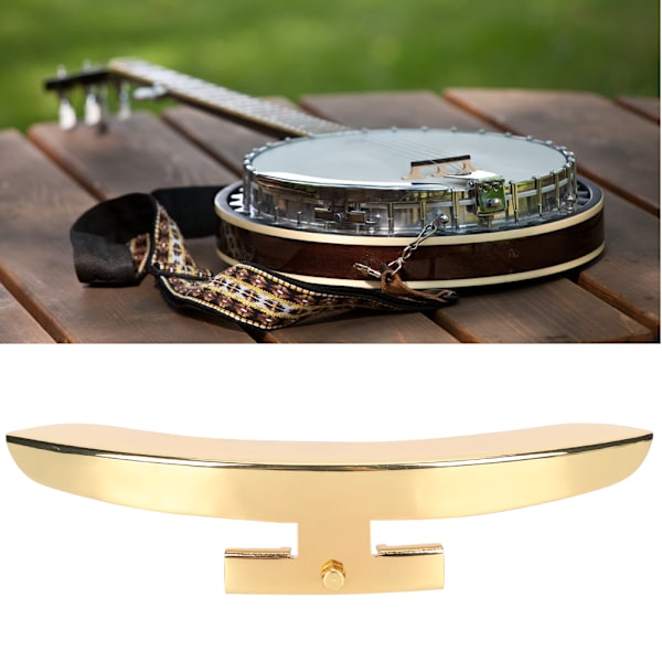 Banjo Armrest Musikk Instrument Tilbehør Enkeltben Polert Sink Legering Gull med Skruer