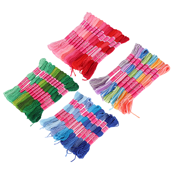 44 stk broderigarn krysssting floss gradient farge polyester bomullsspoler 8 meter