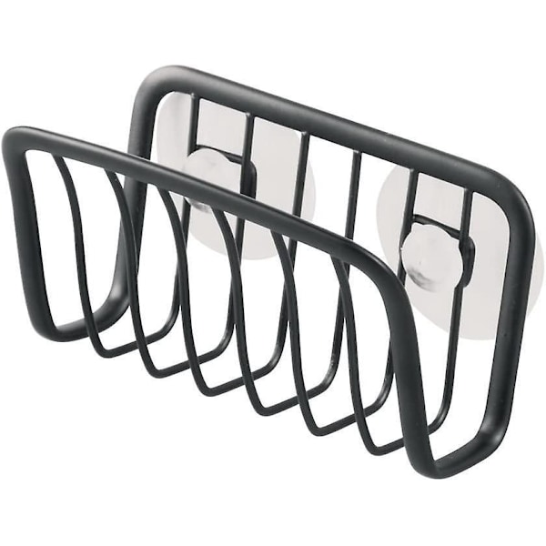 Svamp Holder Lille Metal Vask Organizer til Svamp og Grydeskraber Praktisk Hjælper Sort 11cm