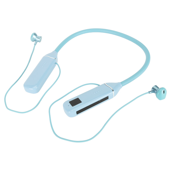 Bluetooth-hodetelefoner med nakkebånd LED Power Display Minnekortavspilling Magnetiske ørepropper Headset med RGB-bakgrunnsbelysning blå
