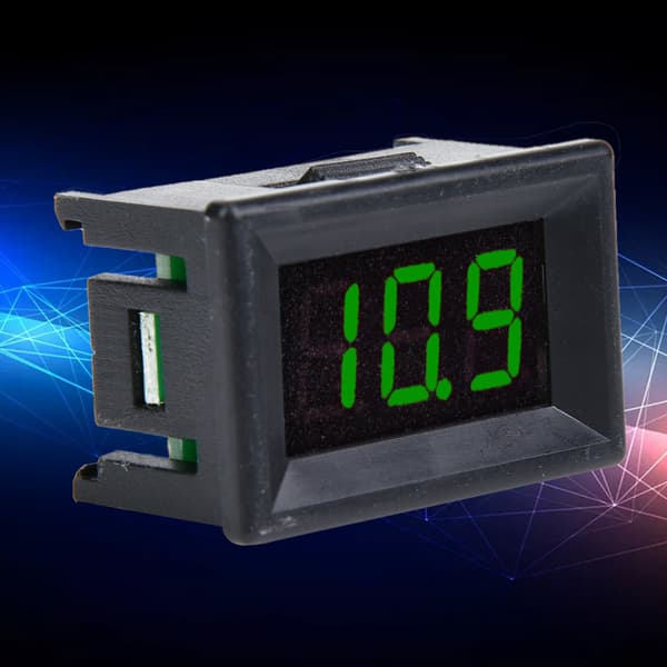 Digital Voltmeter 0.36inch To-leder DC 2.4-30V LED Display Spændingsmåler Vandtæt (Grøn)