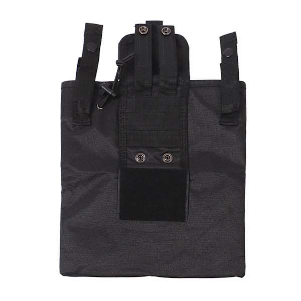 Dump Drop Pouch Multifunktionell Nylon Bärbar Fällbar Återvinningsväska Midjehängande Återvinningsväska för Utomhus Svart