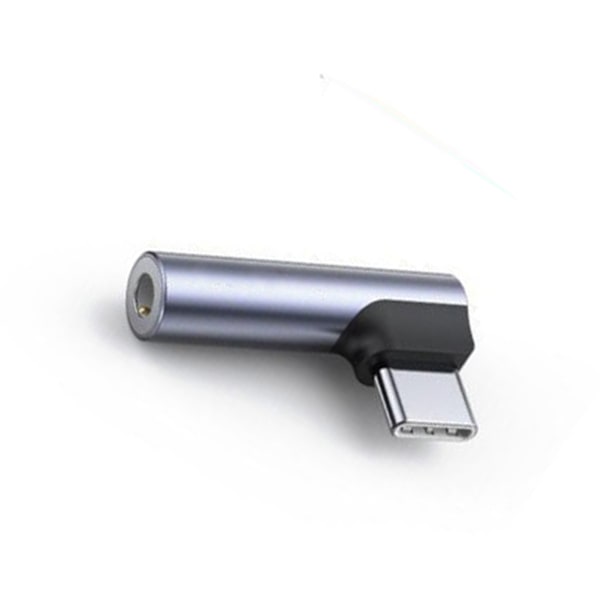 Type-C - 3,5 mm:n sovitin, suorakulmainen, kirkas ääni, viiveetön AUX-kuulokeliitäntä, sovitin puhelimeen ja tablettiin