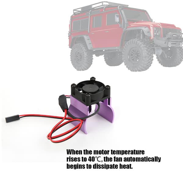 Motor Køleplade Køleventilator 1/10 RC Bilmodel Tilbehør Passer til Traxxas TRX-4 Lilla
