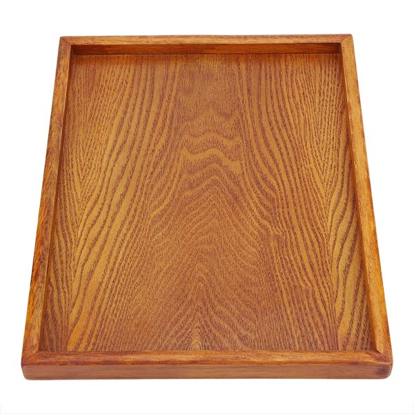Rektangulært brett i tre for servering av te, snacks og matlagring, 30 x 24 cm