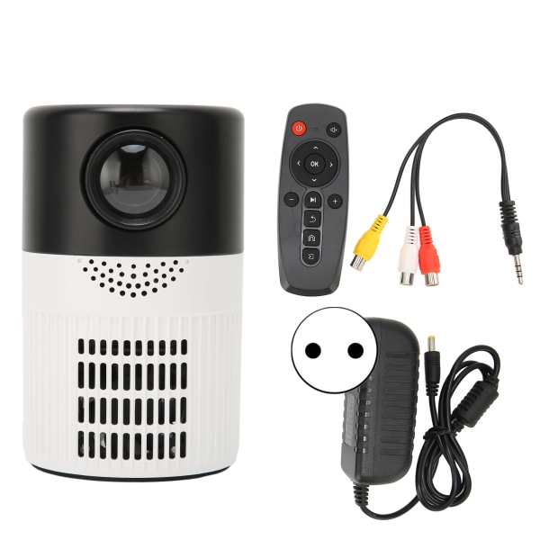 Miniprojektori HD 1080P Kannettava Cinematic Sound Dual Fan Cooling Movie Projector DVD 100V-240V Black White EU Plug