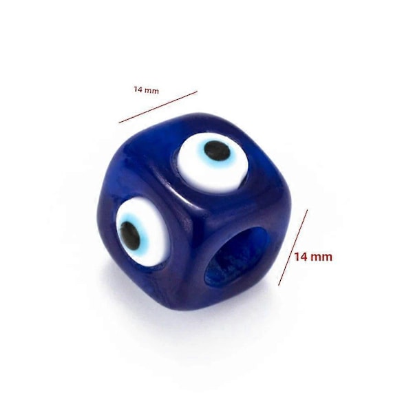 Lucky Eye Blå Charms Resin Firkantede Spacer Perler Til Smykker Halskæde Armbånd Klassisk Tilbehør EY6108