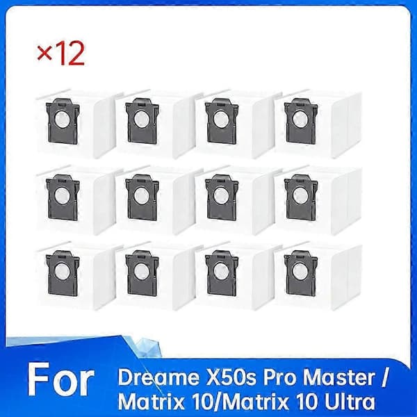 12 stk. støvposer kompatible med Dreame X50s Pro Master / Matrix 10 Ultra fejemaskinetilbehør
