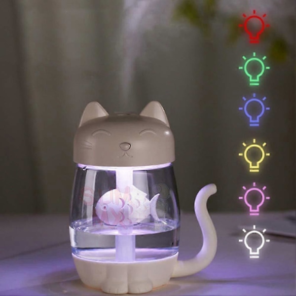 Luftfukter, USB Mini Skrivebord Liten Nattlampe 3 I 1 Luftfukter Skrivebord Hjem Soverom (lilla) (1 stk) 6. juni 15