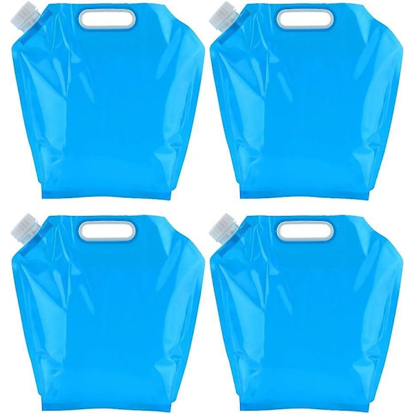 4 paket hopfällbara 10L vattenbehållare - Bärbara drickstankar för camping, vandring, picknick och grillar - BPA-fri och matsäker