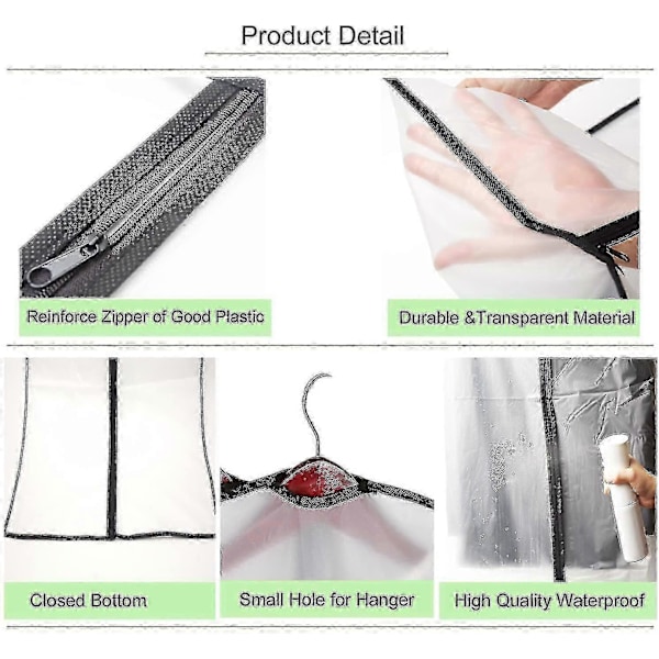 Klädfodral, [6 stycken] Transparent Klädskydd, Med Dragkedja