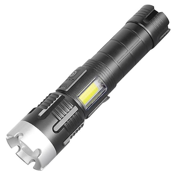 Uppladdningsbar ficklampa med justerbar fokus - 2000 lumen, idealisk för utomhusräddning, jakt och utforskning