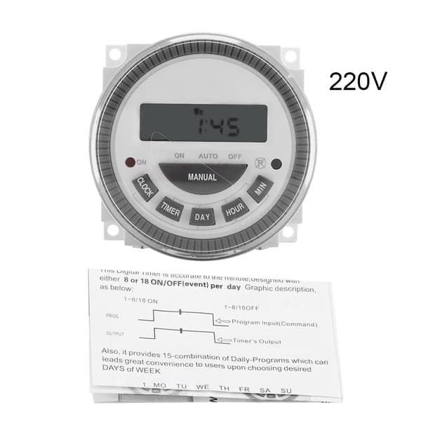 16A 7 dagar veckovis programmerbar digital timer tidsreläomkopplare utgång (220V 16A TM-619H-2)