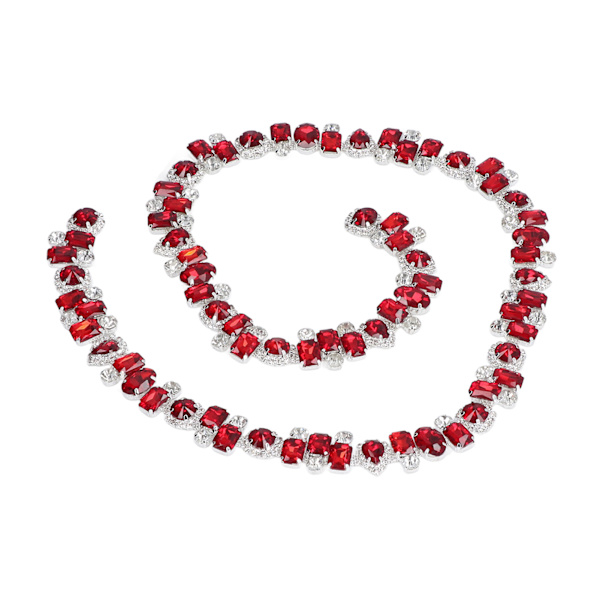 Rhinestone Trim 1 Yard Ljus färg Blekningslös slitstark Tjock iögonfallande bred applicering Strassapplikation Röd