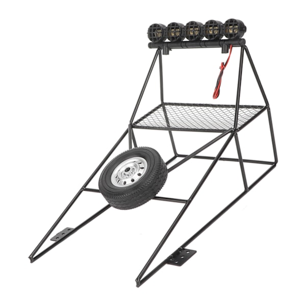 RC Bakre Hink med Däck Taklampa Flagga Bilmodell Bakre Hink Rullbur för WPL D12 1/10 RC Lastbil Gul