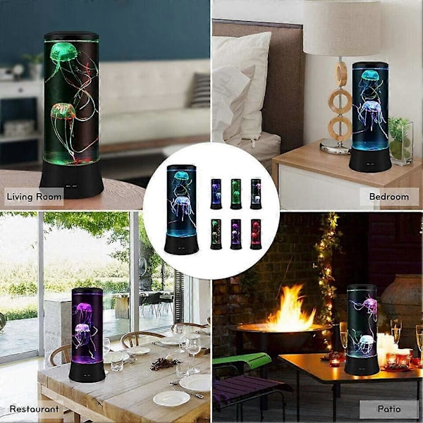 Ny LED Jellyfish Lava Lampa - 7 Färger - Akvariumstil Stämningsbelysning