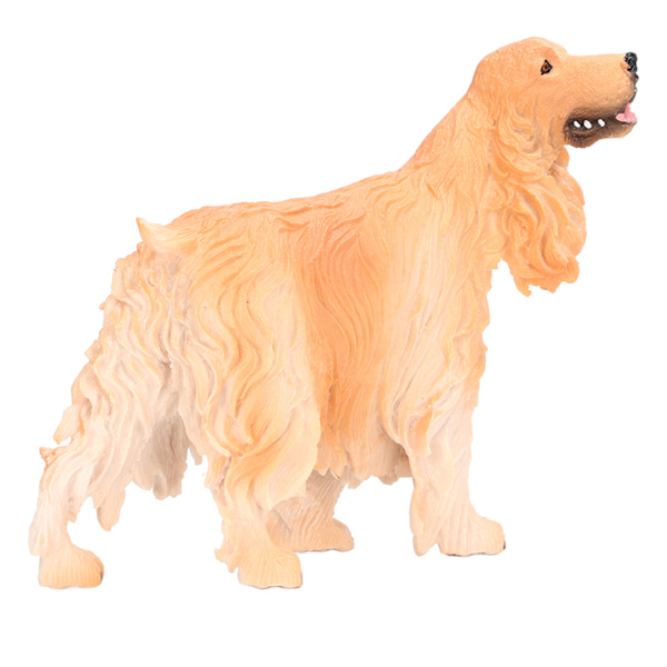 Cocker Spaniel-figurer Simulering Pædagogisk Let at Vedligeholde Hunde Figur til Børn Legetøj og Indretning PL127‑1543 Gul
