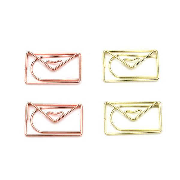 Assorterade Färgade Kuvertformade Metallpappersklämmor - 100 st