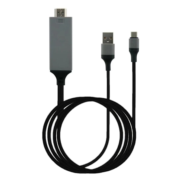 Adapterkabel Type C til High Definition Multimedia Interface-kabeladapter PVC-kobber for telefon bærbar PC svart