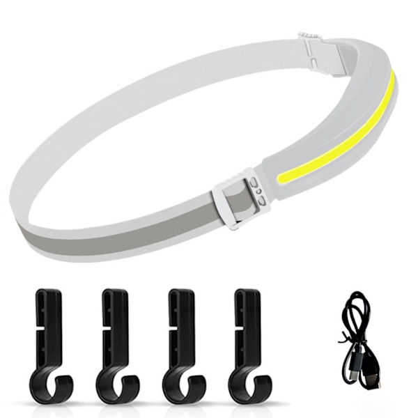 LED-pannlampa, bärbar, uppladdningsbar, vattentät COB-strålkastare för löpning, cykling, fiske och camping utomhus
