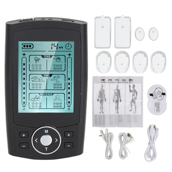 TENS Elektronisk Stimulator Dual Channel 36 Modes 20 Levels Styrke Puls Massager TENS Machine til Nakke Skulder Massage