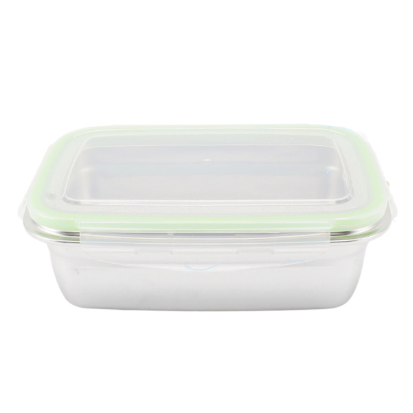 Lunchlåda i rostfritt stål 304, läckagesäker matförvaringsbehållare, fyrkantig Bento-låda 850 ml