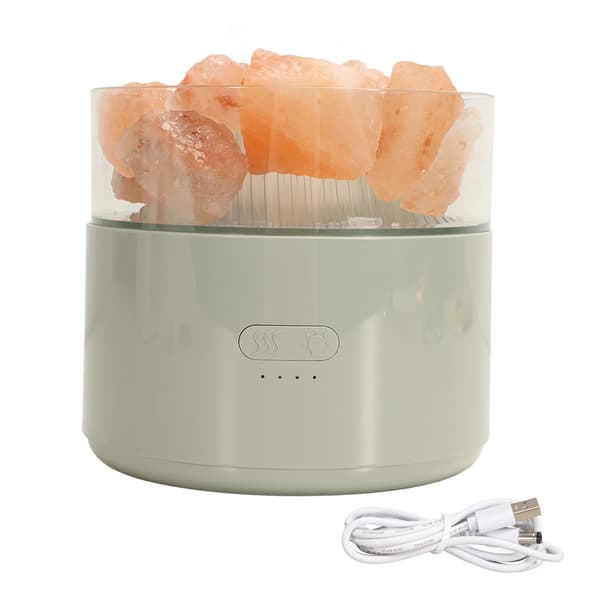 Aromalampe luftfugter farverig behagelig multifunktionel krystalsalt lysdiffuser DC5V 200ML til hjemmet grøn