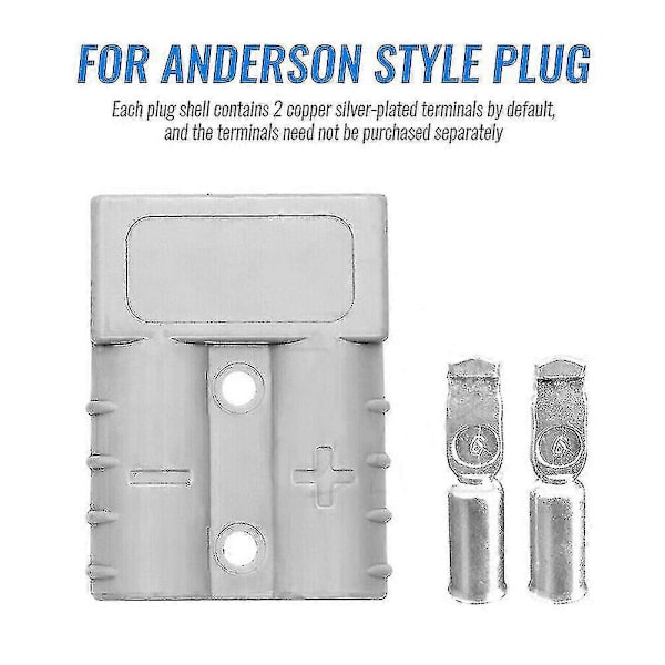 10 st Anderson-kontakt, DC 50A 12-24V 6AWG Dubbelpolig med kopparkontakt Power Zekai