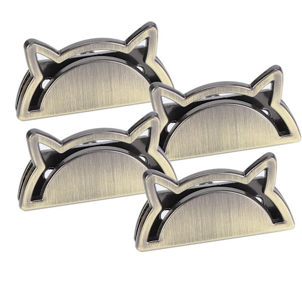 4 Set Metall Dekorativt Spänne Katt Klämma Stopper Läder Varor Bagage Jeans DIY Tillbehör Brons B01-51-52058