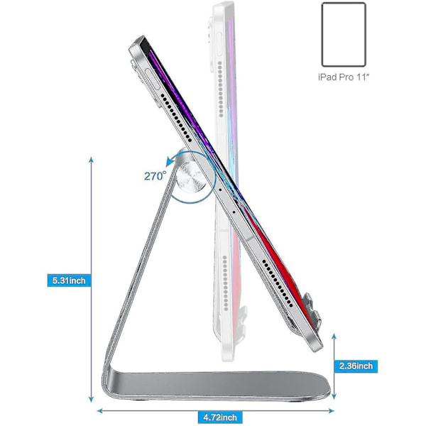 Aluminium Tablet Stativ - Justerbar og Stilful Desktop iPad Holder