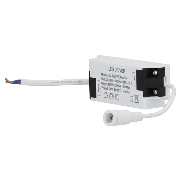 24W LED Driver Transformer med Kabel Konstant Strøm 300mA Input AC220‑240V Output DC54‑85V