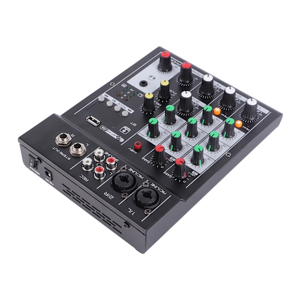 Professionel mixer lydkort konsol USB-display 4-kanals mixer til live streaming internet karaoke 100-240V EU-stik