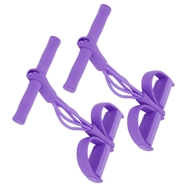 4 rör Elastiskt dragrep Sitta upp Träning Pedal Motståndsband Yoga Stretching Fitness Lila