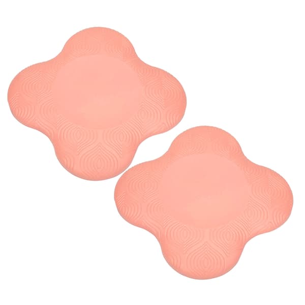 2 st Yoga Träning Knä & Armbåge Skydd PU Kudde Övningsmattor Dubbelsidig Halksäker (Rosa)