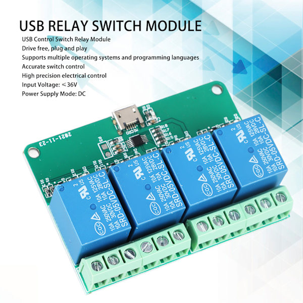 DC 36V HID USB ohjauskytkin relemoduulin asema vapaa tietokoneen PC-ohjausrelemoduulin laajennuskortti