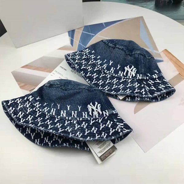 Hatt med bred brätte i denim för män och kvinnor, trendig och avslappnad solhatt för utomhusbruk, strand, fiske och camping