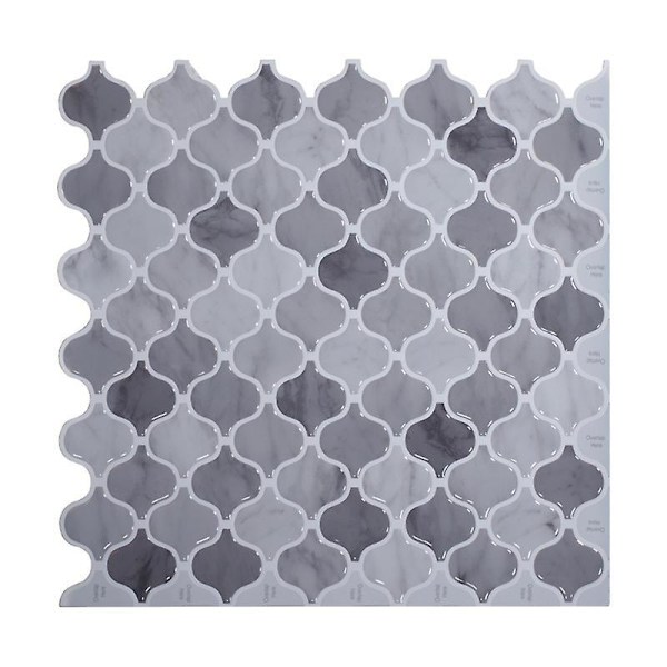 Kakelplattor 30x30cm, 1 Styck 3D Självhäftande Väggplattor Självhäftande Stänkskydd Kakel Köksväggdekaler Självhäftande Kakel Badrumsväggbeklädnad - Damask Grå