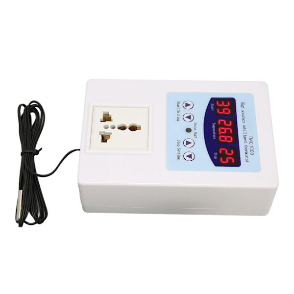 Digital LED temperaturregulator Vandtæt Plug and Play Opvarmning Køling Termostat til Opdræt Akvarier 110‑240V EU Stik