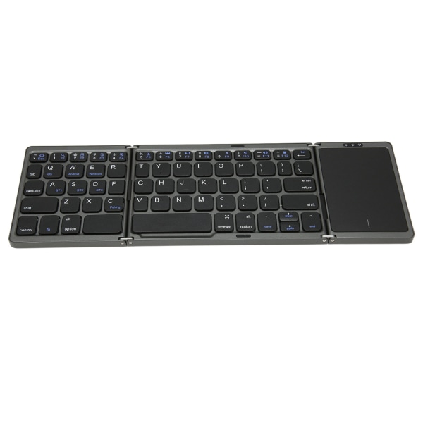 Foldebart tastatur B089T 3 foldet touchpad Funktion 64 taster Bærbar Type C Opladning Magnetisk lukning Computertastatur Grå