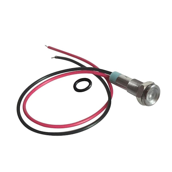 3 x 6 mm LED metalindikatorlys vandtæt signalpilot instrumentbrætlampe 3V hvid