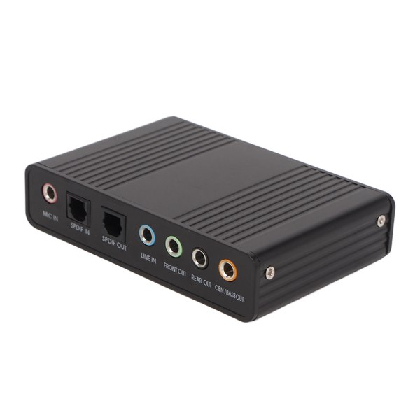 USB Lydkort 6 Kanaler 48kHz Sampling Rate Analog Afspilning Optagelse Eksternt Lydkort til PC Bærbar Computer Sort