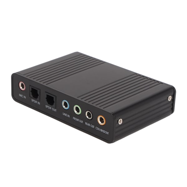USB Lydkort 6 Kanaler 48kHz Samplingsfrekvens Analog Spill Innspilling Eksternt Lydkort for PC Bærbar Datamaskin Svart