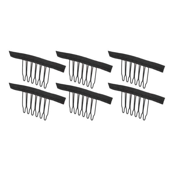 100 STK Parykk kamklemmer rustfritt stål 6 tenner hårstykke Nettinghette Snaps Forlengelse hårklips