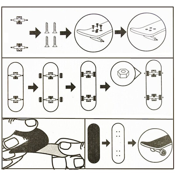 Mini Fingerboard Profesjonell Fingers Skateboard Lønnetre DIY Montering Skate Boarding Leker Julegave Til Barn