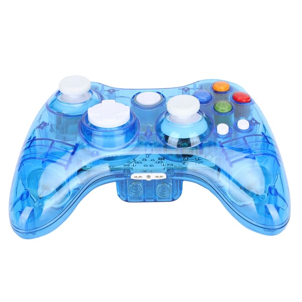 Trådløs Gamepad Gennemsigtig Computer Gaming Controller med Lys til X360/WindowsBlå