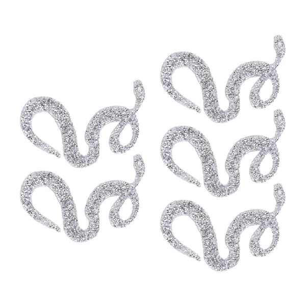 Slangeformet Rhinestones Trim Bånd Mesh Wrap Roll DIY Klær Tilbehør Applikasjon (Sølv)